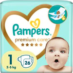 Pampers Premium Care Size 1 engangsbleer 2-5 kg 26 stk.