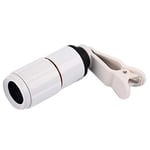 Cell Phone Camera Lens 8x Zoom Telescope Telephoto Camera Lens With Clip, for IPhone, Galaxy, Sony, Lenovo, HTC And Other Smartphones (Color : White)