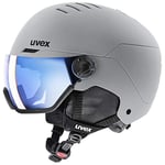uvex Wanted Visor - Casque de Ski pour Hommes et Femmes - avec Visière - Réglage de la Taille Individuel - Rhino Matt - 58-62 cm