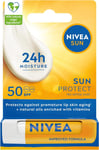 NIVEA Sun Protect Caring Lip Balm (4.8g), Lip Balm with Shea Butter and SPF 50