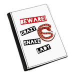 Beware Crazy Snake Lady Passport Holder Cover Case Wallet - Funny