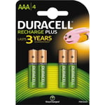 Duracell Recharge Plus Aaa 750mah Batteries, 4pk