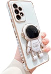 Coque Pour Samsung Galaxy A13 4g, Silicone Étui Coque Avec Astronaute Support Béquille Housse Motif Coeur Amour Dessin Case Tpu Souple Coloré Antichoc Etui Pour Samsung Galaxy A13 4g,Blanc