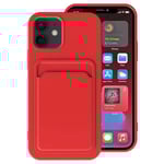 iPhone 12 - Skal med Korthållare FLOVEME Röd