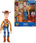 Mattel Disney Pixar Toy Story roundup Woody grande figurine parlante, 12 pouces de haut avec 20 phrases détails authentiques, tissu peluche et plastique HFY35