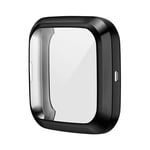 YOUZHIXUAN Smart watch series For Fitbit versa 2 Plating TPU All-inclusive Protective Shell(Black) (Color : Black)