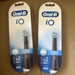 Oral-B IO Ultimate Clean Replacement Brush Heads - Black - 4x Heads BRAND NEW