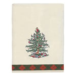 Avanti Linens Spode Bath Towel, Soft & Absorbent Cotton, Holiday Home Decor Christmas Tree Tartan Collection, Ivory