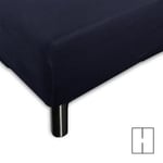 Splitlakan - H-split - 180x200 cm - Mörkblått - 100% bomull jersey lakan - Stretchlakan för justerbar säng