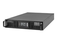 Qoltec - Ups (Kan Monteras I Rack) - Effektfaktor 1,0, Lcd, Epo, Online - Ac 110-300 V - 3000 Watt - 3000 Va - 7 Ah - Rs-232, Usb - Utgångskontakter: 2 - Svart