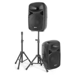 Karaoke House Party Speaker System with Lights, Microphone and Stands 600w VPS10