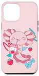 iPhone 15 Plus Kawaii Axolotl Strawberry Milk Shake Carton Retro 90s Anime Case