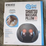 HoMedics Gel Shiatsu Massage Pillow with Heat, Massager for Back, Neck, Legs