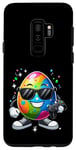 Coque pour Galaxy S9+ Manette de gamer vidéo œuf de Pâques portant des lunettes de soleil jouant