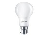 Philips - LED-glödlampa - form: A60 - glaserad finish - B22 - 8 W (motsvarande 60 W) - klass F - varmt vitt ljus - 2700 K