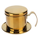 Coffee Maker, Stainless Steel Pot Vietnamese Style Coffee Drip Brewer for Home Kitchen Office Outdoor(Gold)