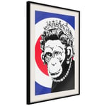Plakat - Queen of Monkeys - 40 x 60 cm - Sort ramme med passepartout
