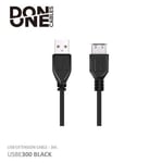 DON ONE CABLES - USBE300 BLACK - USB FORLÆNGER KABEL - 300CM