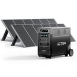 AFERIY Générateur Solaire 3600W avec 2x Panneau Solaire Portable 400W, Batterie LiFePO4 Portable 3840Wh, 220V-240V, Panneau Solaire Pliable 400W avec USB, IP65, pour Camping, Voyage, Pannes de Courant