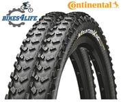 2  Continental Mountain King 27.5 x 2.3 Wired MTB Cycle Tyres & Schrader Tubes