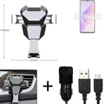 Car holder air vent mount for Oppo A77 5G + CHARGER Smartphone
