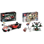 LEGO 76916 Speed Champions Porsche 963, Model Car Building Kit, Racing Vehicle Toy for Kids & 76207 Marvel Attack on New Asgard, Thor Buildable Toy with Hammer