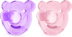 Soothie-napp 2-pack - 3+ mån Rosa/Lila - Philips Avent