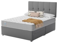 Sealy Eldon Comfort Double 2 Drawer Divan Bed - Grey