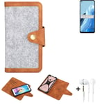 Protection sleeve + earphones for Oppo Reno8 Lite 5G Case light grey