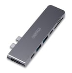 Choetech multifunktionell dockningsstation HUB för Apple MacBook Pro USB Typ C 7in2 100W Thunderbolt 3 - Grå