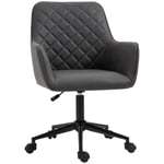 Swivel Argyle Office Chair Leather-Feel Fabric Home Study Leisure