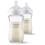 Philips Avent 2 biberons verre Natural 3.0 BLANC