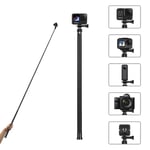 AuyKoo 106"/2.7M Long Carbon Fiber Selfie Stick for GoPro, Extendable Handheld Pole Monopod for GoPro Hero 10 9 8 7 6 5 Black DJI OSMO Action Camera Insta 360 Cam & Other Action Cameras