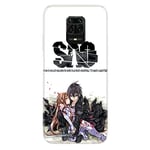 Coque pour Xiaomi Redmi Note 9S / 9 Pro Manga SAO Sword Art Online Blanc