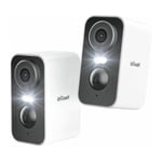 Iegeek - 2K Caméra Surveillance 2PCS WiFi Exterieure sans Fil Batterie Vision Nocturne Couleur pir Détection Audio IP65 - white