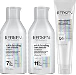 REDKEN Acidic Bonding Concentrate, Shampoo 300 Ml, Conditioner 300 Ml & Leave in