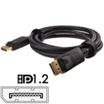 DisplayPort v1.2 4K 60Hz Male Plug Video PC/TV/Monitor HighSpeed Cable GOLD 1.5m
