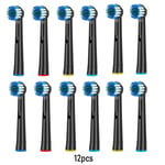 Brush Heads for Braun Oral B Electric Toothbrushes Replacement Pack of 12 Black