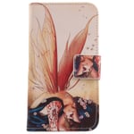 Lankashi Painted Flip Wallet-Design PU Leather Cover Skin Protection Case For Doro 1370/1372 2.4" (Wing Girl Design)