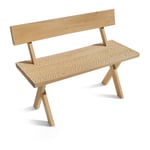 Zanat - Touch Bench with backrest, 100, Oljad valnöt - Träfärgad - Trä