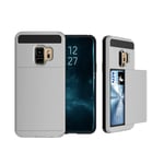 Samsung Galaxy S9 Skal med ett slid in kortfack - Grå Silver/Grå