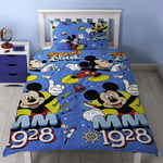 Disney Mickey Mouse Stay Cool Blue Single Duvet Cover Set Quilt Bedding