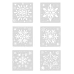 6 st Schabloner för pyssel Glad Jul Snöflinga Schablon Vintersemester Schabloner Ritmall Semester Schabloner
