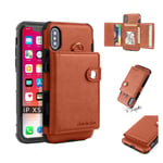 Apple SHOUHUSHEN iPhone XS leather coated combo case - Brown Brun