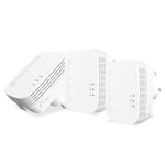 Strong 600Mbps Mini WiFi Powerline Ethernet Home Plug Gaming Adapter Triple Pack