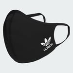ADIDAS 3 PACK  FACE MASK COVER REUSEABLE WASHABLE M/L   BLACK NEW