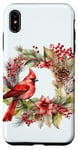 Coque pour iPhone XS Max Poinsettia Rouge Noël Hiver Rouge Cardinal Oiseau