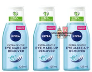 3 x Nivea Extra Gentle Eye Make Up Remover For Sensitive Skin 125ml
