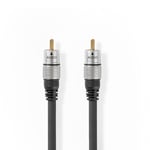 Premium Stereo Phono kabel - Dubbelskärmad 5m