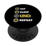 Board Game Card Uno Cards Eat Sleep Uno Repeat PopSockets Swappable PopGrip